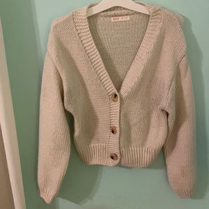 Off white thin button up sweater worn once
